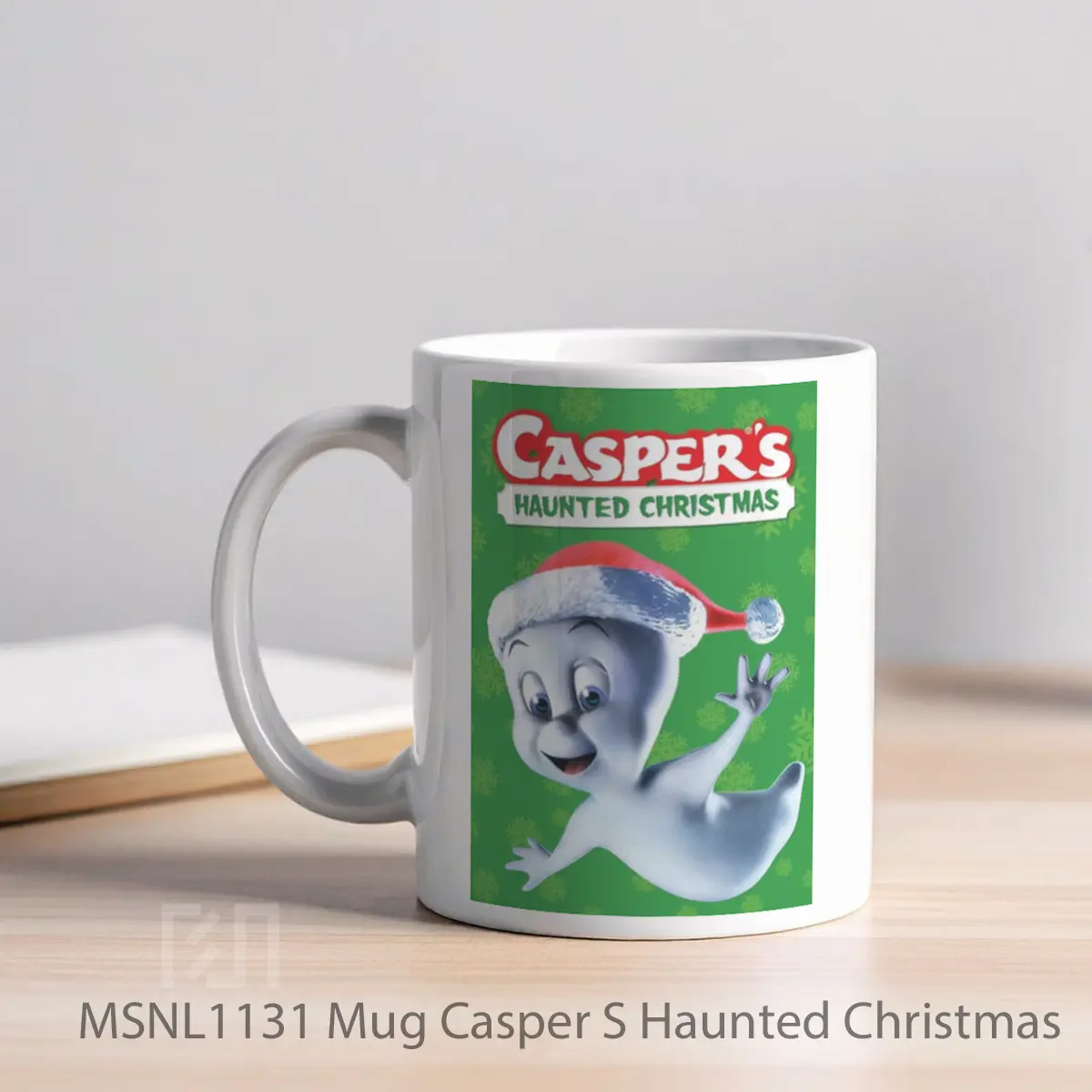 Mug Casper S Haunted Christmas Gelas Keramik Tema Film MSNL1131 - Tampak Kiri