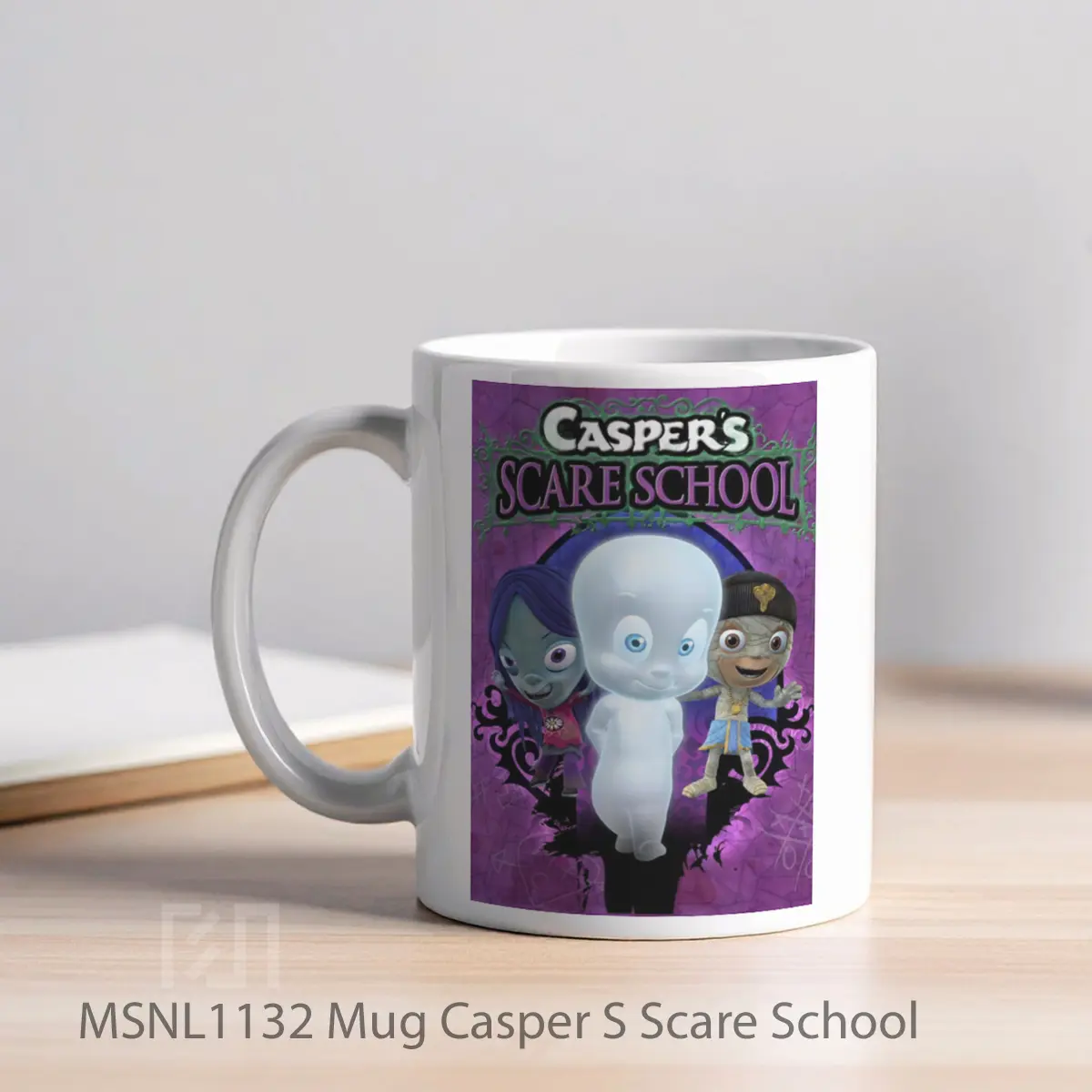 Mug Casper S Scare School Gelas Keramik Tema Film MSNL1132 - Tampak Kiri