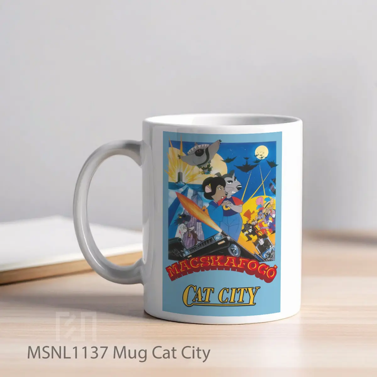 Mug Cat City Gelas Keramik Tema Film MSNL1137 - Tampak Kiri