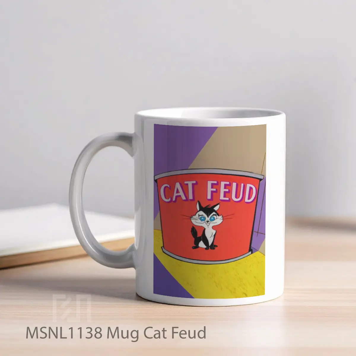 Mug Cat Feud Gelas Keramik Tema Film MSNL1138 - Tampak Kiri
