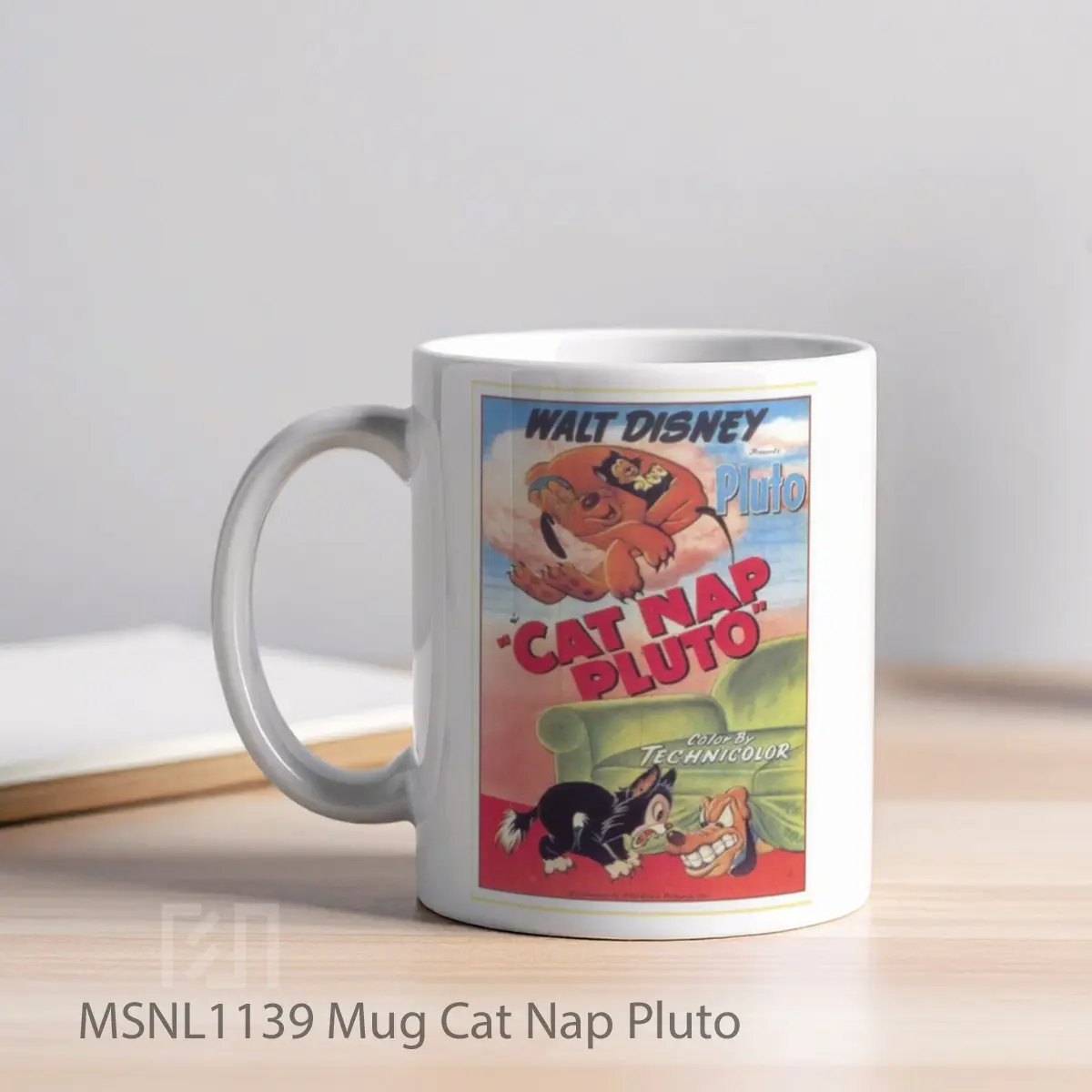 Mug Cat Nap Pluto Gelas Keramik Tema Film MSNL1139 - Tampak Kiri