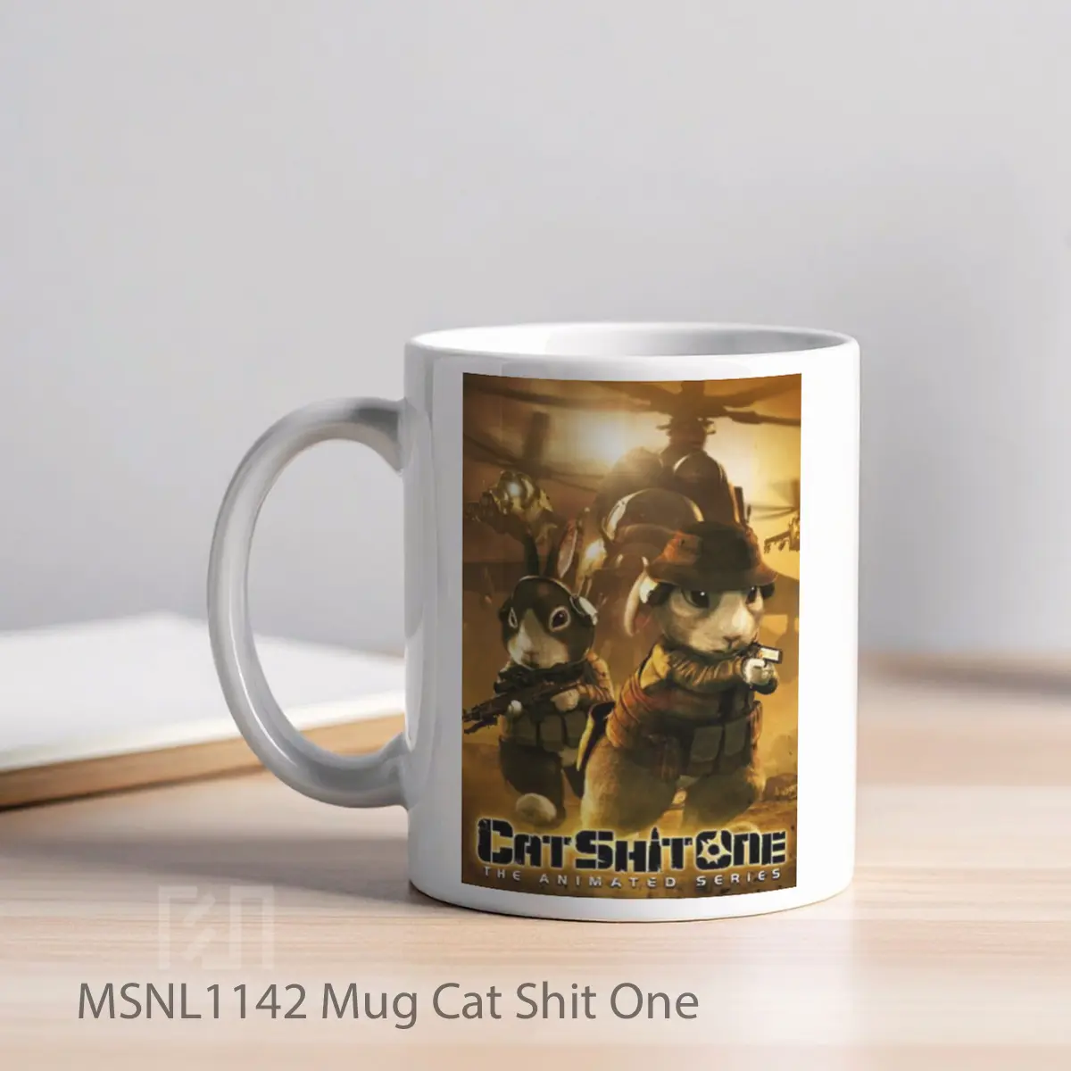 Mug Cat Shit One Gelas Keramik Tema Film MSNL1142 - Tampak Kiri