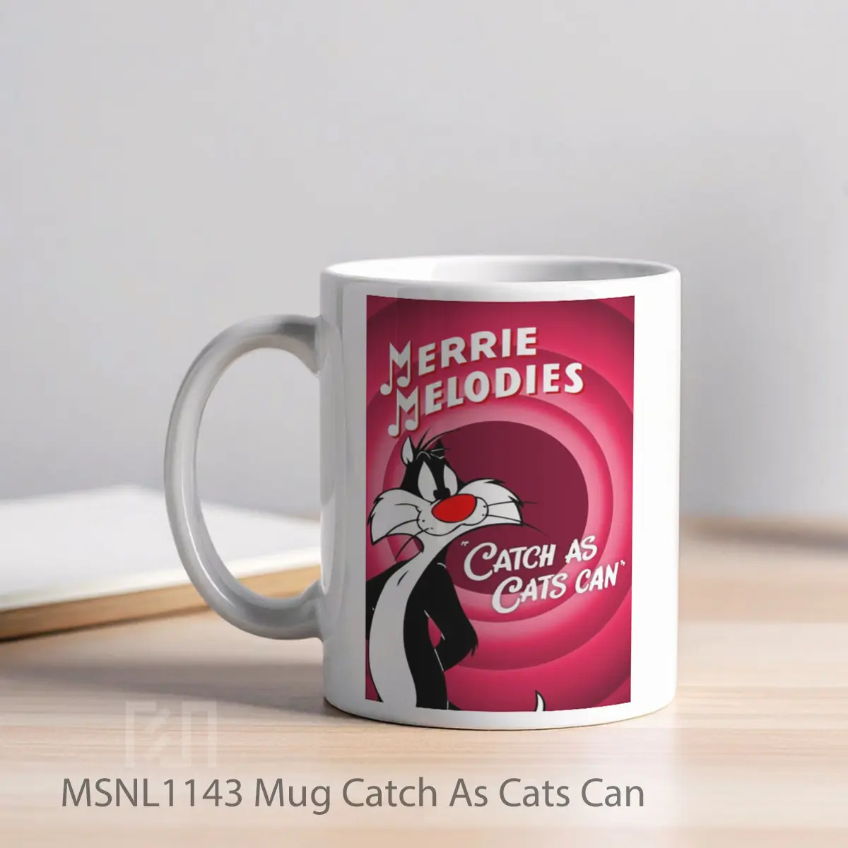 Mug Catch As Cats Can Gelas Keramik Tema Film MSNL1143 - Tampak Kiri