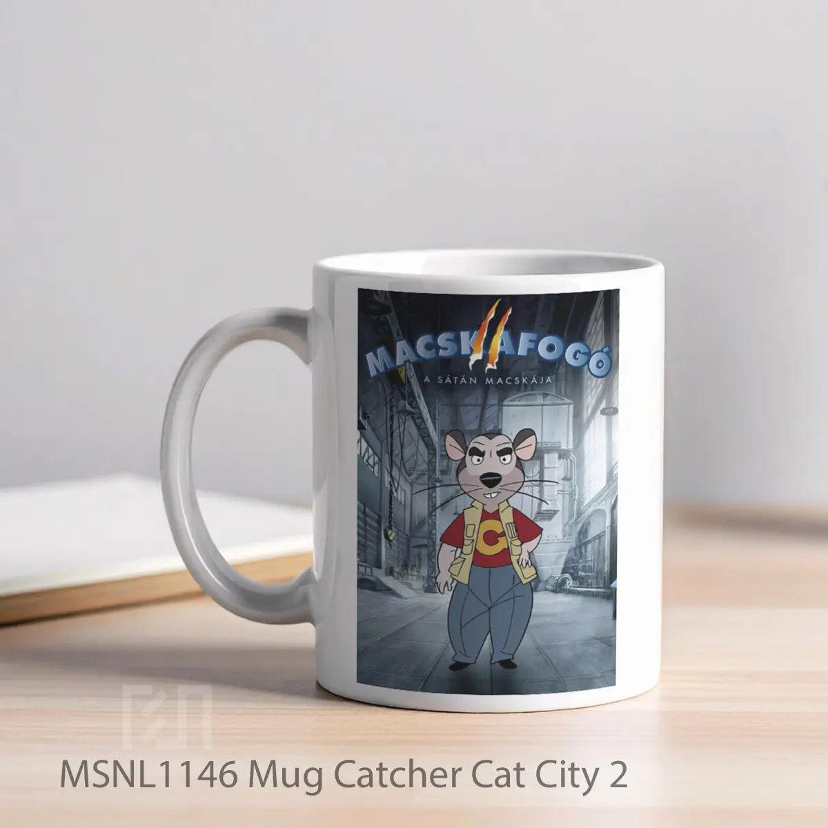 Mug Catcher Cat City 2 Gelas Keramik Tema Film MSNL1146 - Tampak Kiri