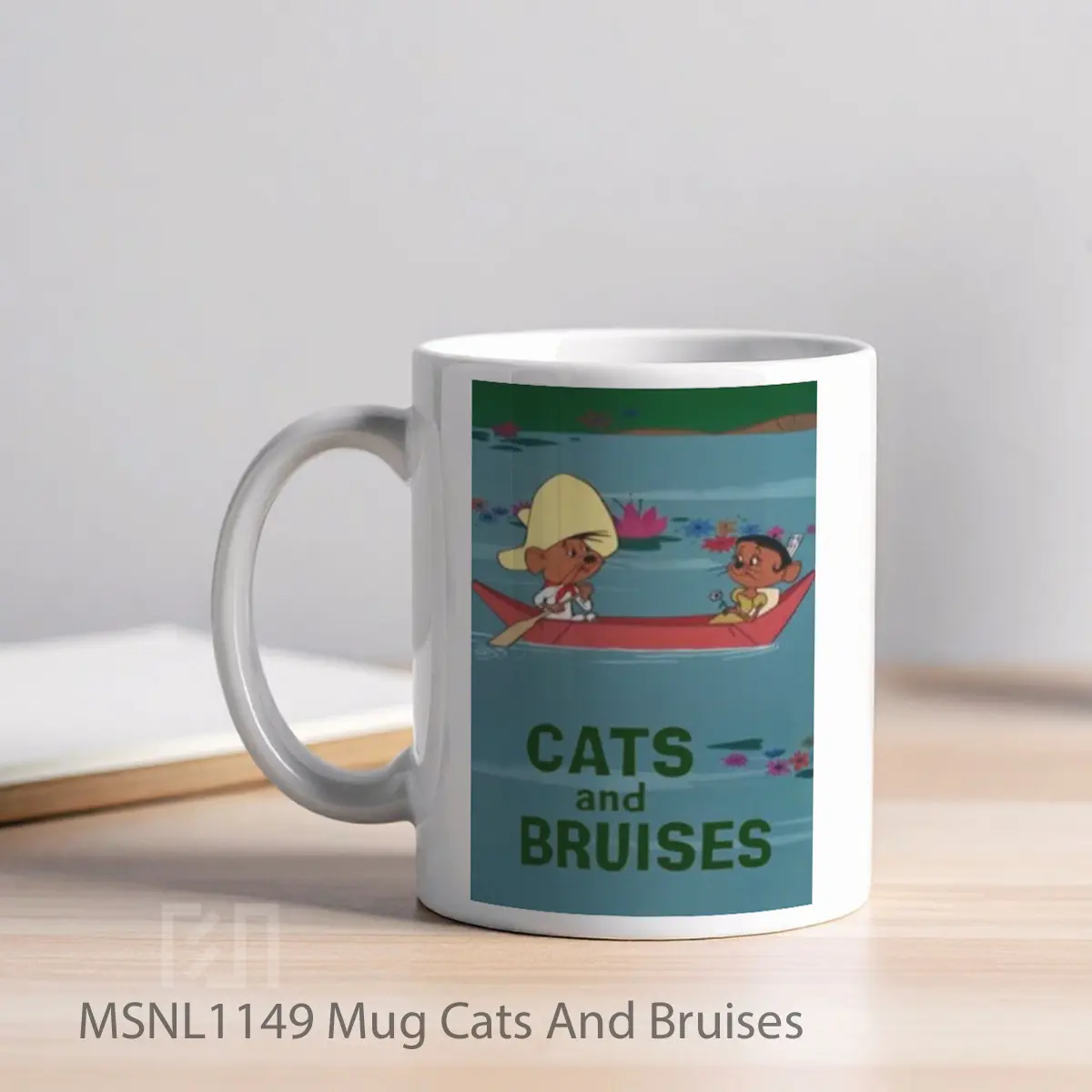 Mug Cats And Bruises Gelas Keramik Tema Film MSNL1149 - Tampak Kiri