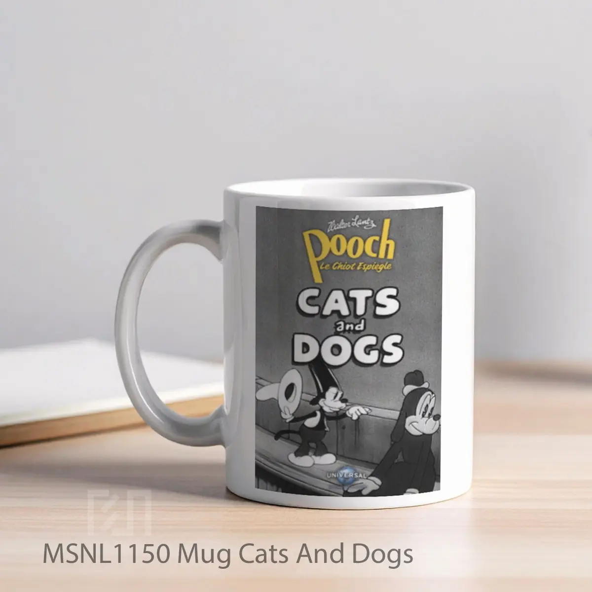 Mug Cats And Dogs Gelas Keramik Tema Film MSNL1150 - Tampak Kiri