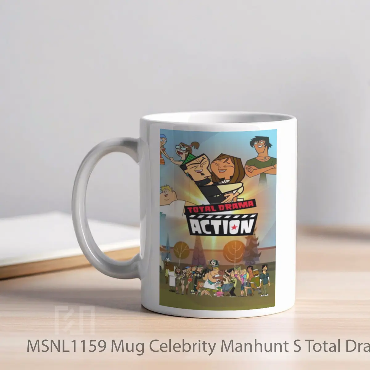 Mug Celebrity Manhunt S Total Drama Action Reunion Special Gelas Keramik Tema Film MSNL1159 - Tampak Kiri