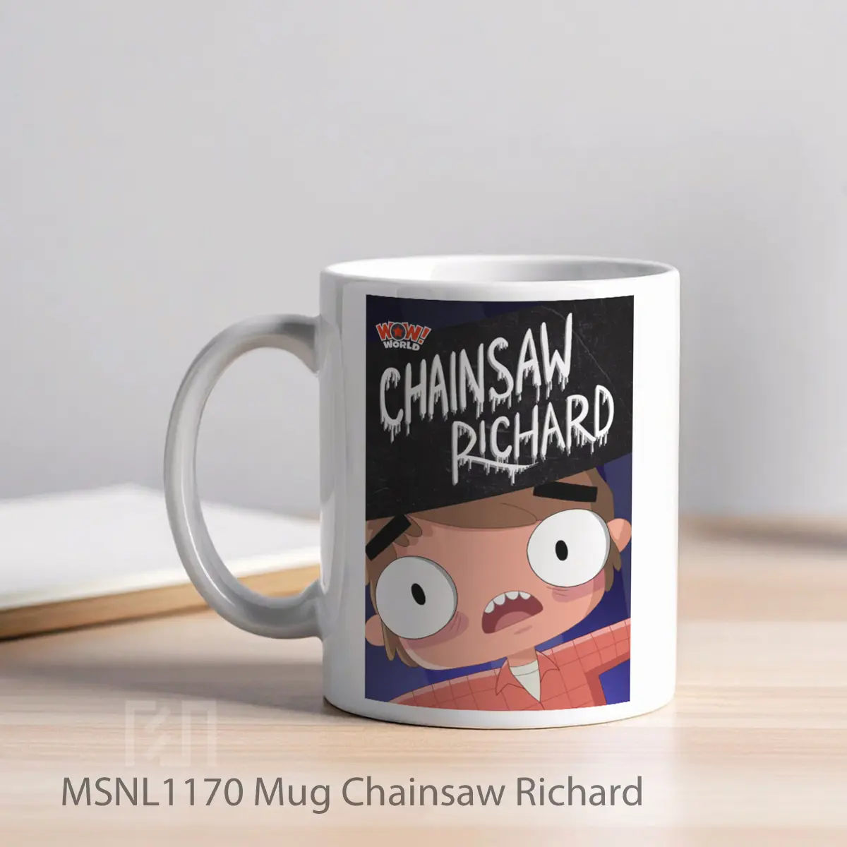 Mug Chainsaw Richard Gelas Keramik Tema Film MSNL1170 - Tampak Kiri