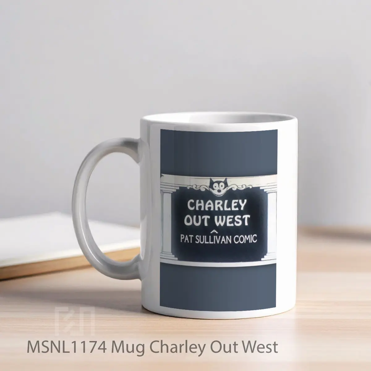 Mug Charley Out West Gelas Keramik Tema Film MSNL1174 - Tampak Kiri