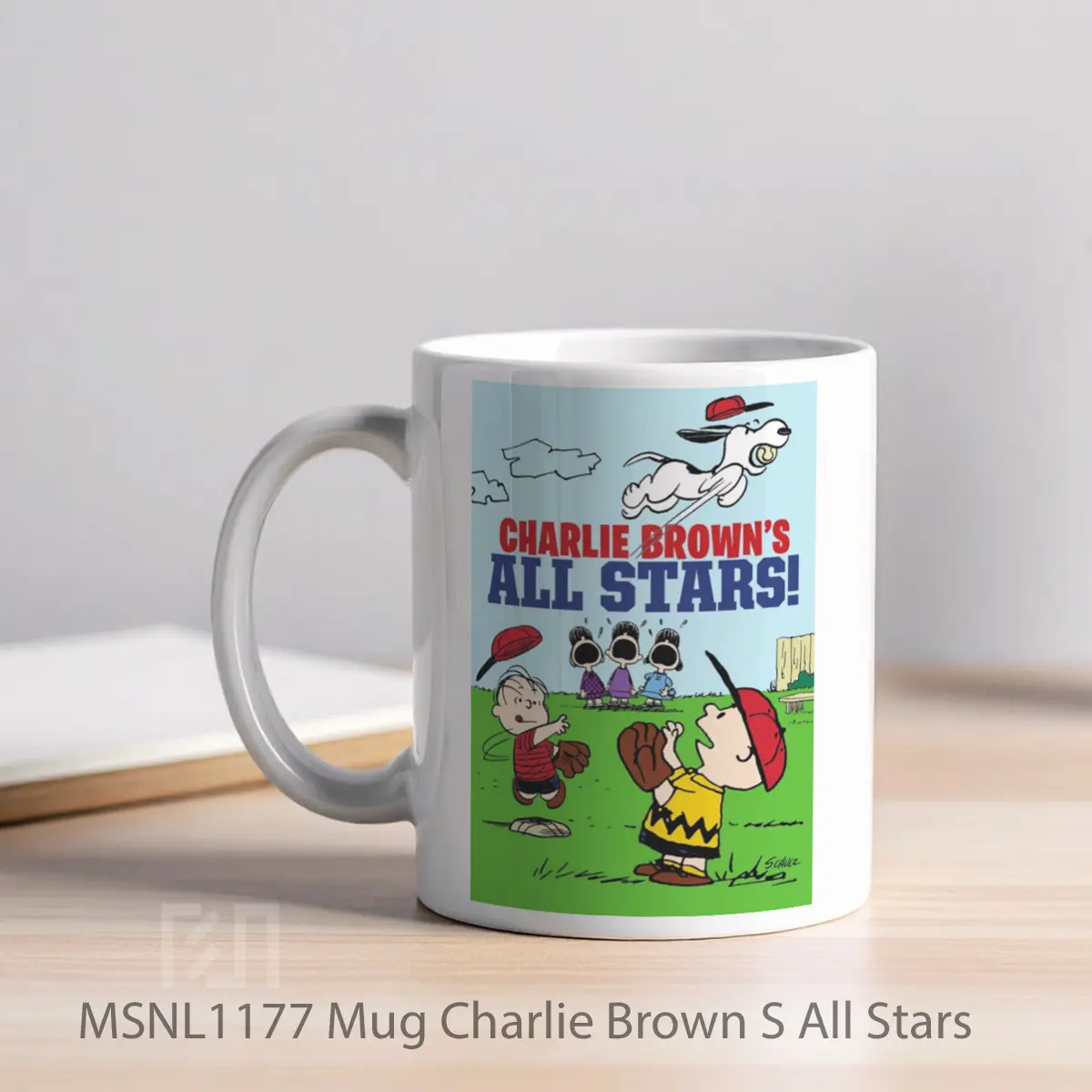 Mug Charlie Brown S All Stars Gelas Keramik Tema Film MSNL1177 - Tampak Kiri