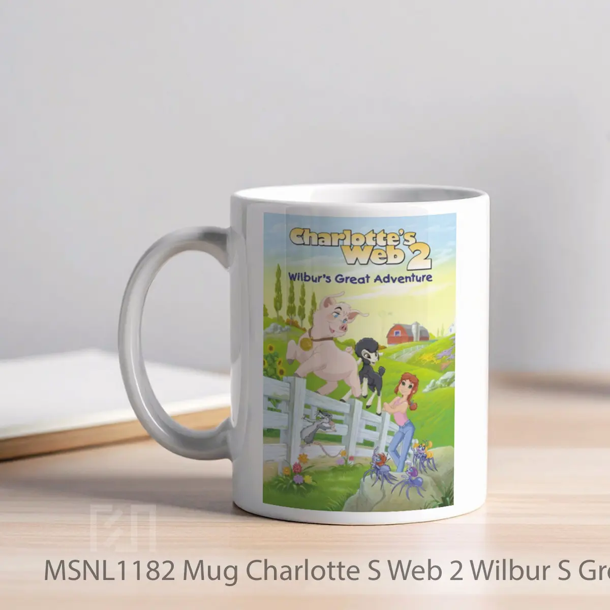 Mug Charlotte S Web 2 Wilbur S Great Adventure Gelas Keramik Tema Film MSNL1182 - Tampak Kiri