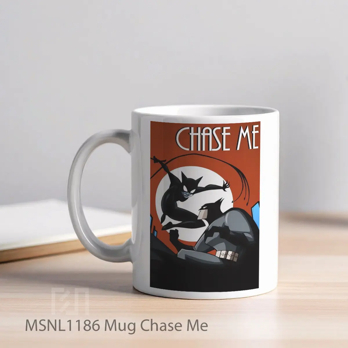 Mug Chase Me Gelas Keramik Tema Film MSNL1186 - Tampak Kiri