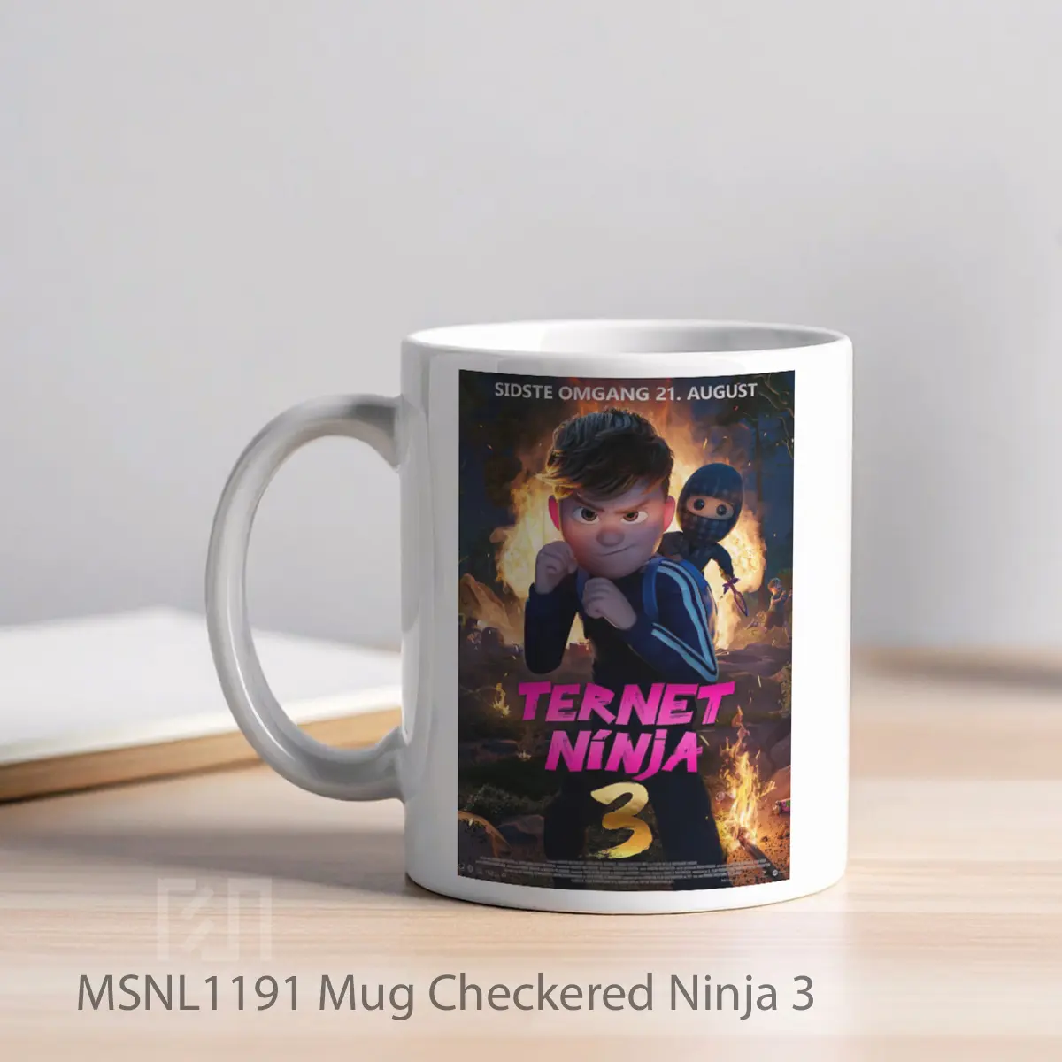 Mug Checkered Ninja 3 Gelas Keramik Tema Film MSNL1191 - Tampak Kiri
