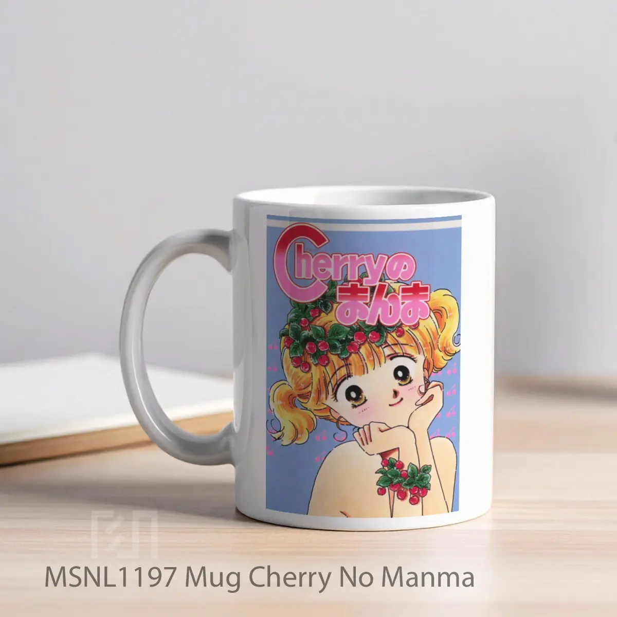 Mug Cherry No Manma Gelas Keramik Tema Film MSNL1197 - Tampak Kiri