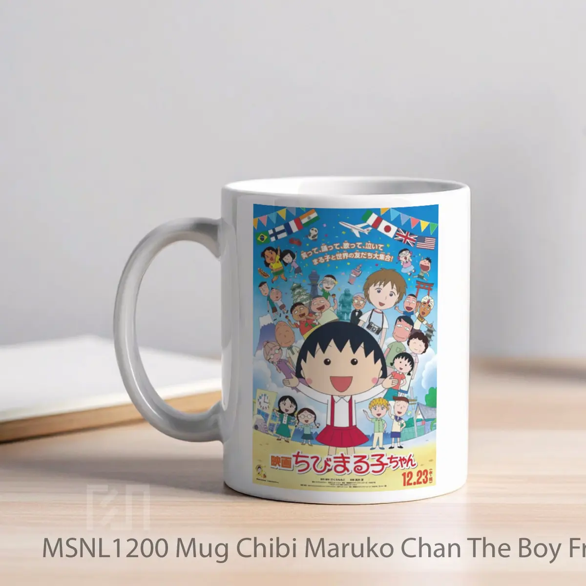 Mug Chibi Maruko Chan The Boy From Italy Gelas Keramik Tema Film MSNL1200 - Tampak Kiri