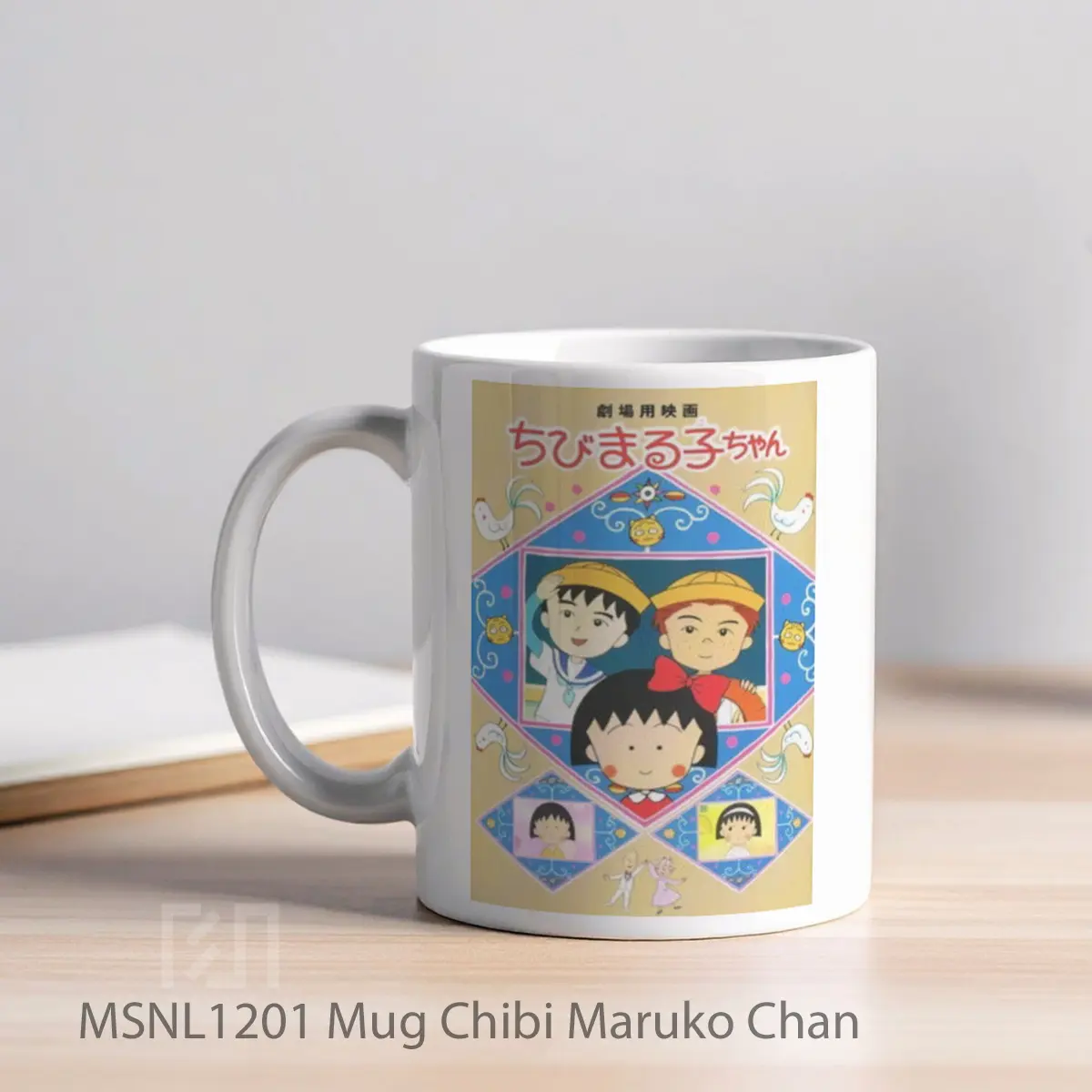 Mug Chibi Maruko Chan Gelas Keramik Tema Film MSNL1201 - Tampak Kiri