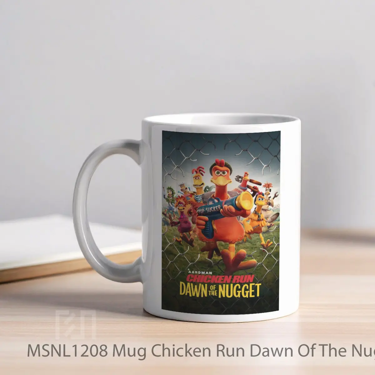 Mug Chicken Run Dawn Of The Nugget Gelas Keramik Tema Film MSNL1208 - Tampak Kiri