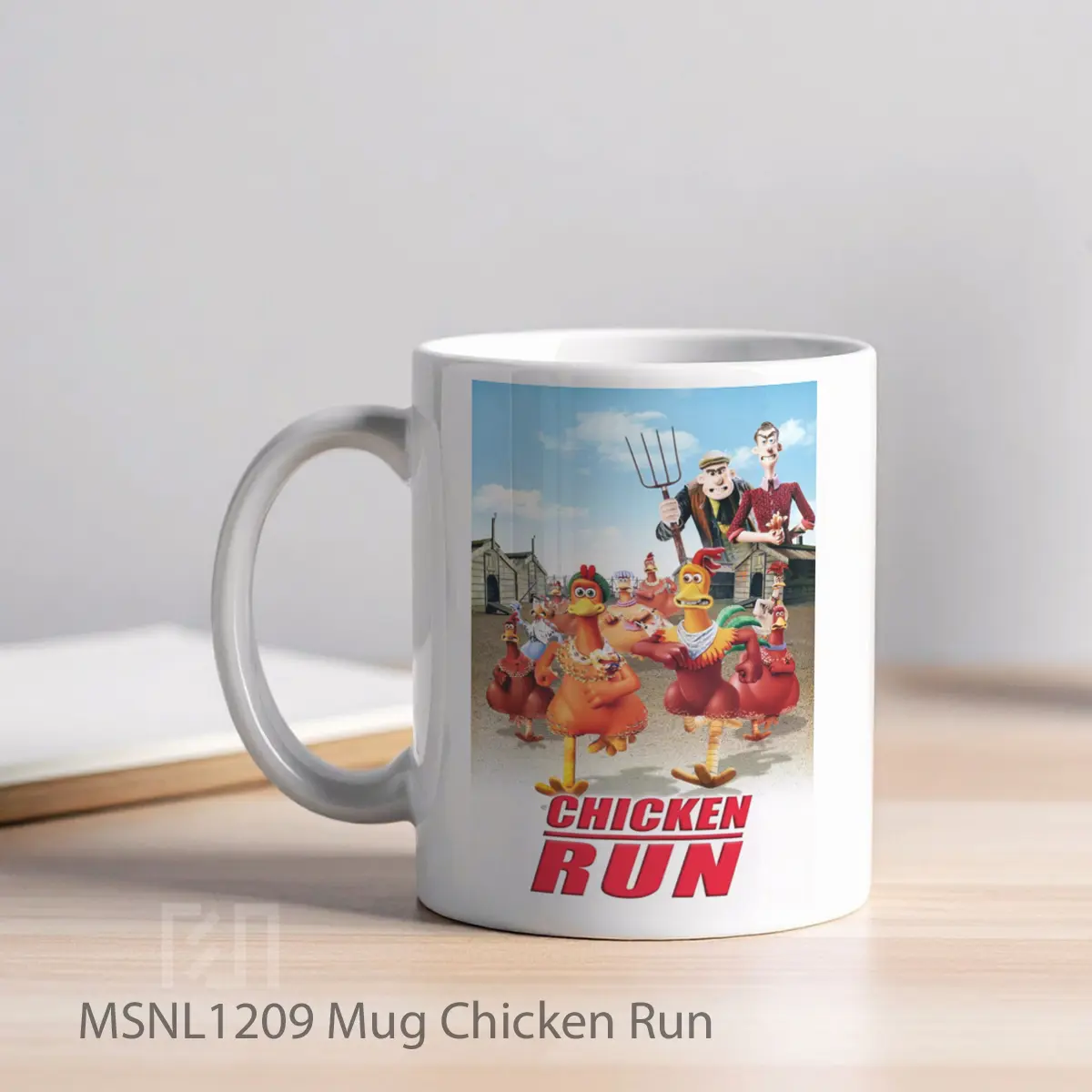 Mug Chicken Run Gelas Keramik Tema Film MSNL1209 - Tampak Kiri