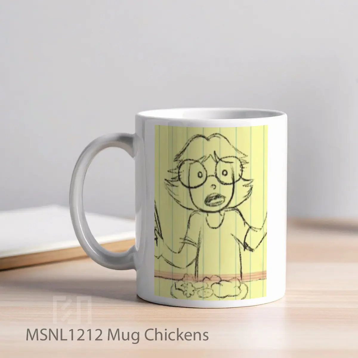 Mug Chickens Gelas Keramik Tema Film MSNL1212 - Tampak Kiri