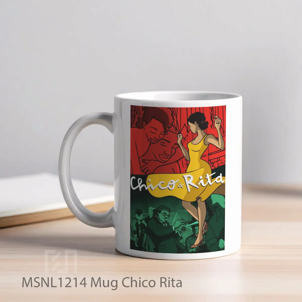 Mug Chico Rita Gelas Keramik Tema Film MSNL1214 - Tampak Kiri
