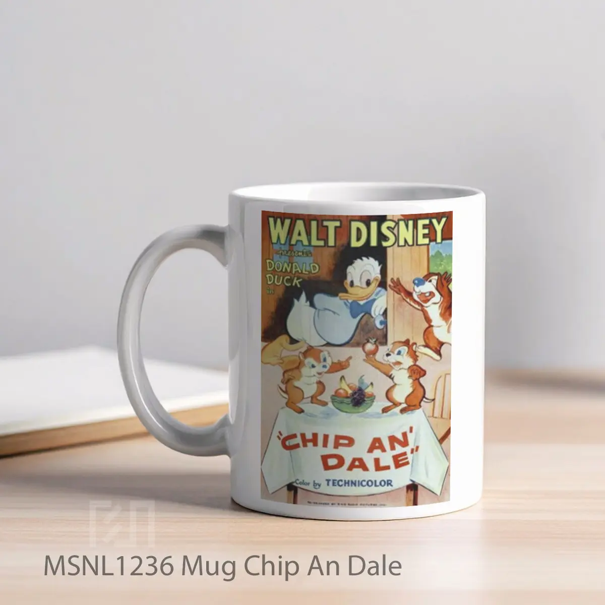 Mug Chip An Dale Gelas Keramik Tema Film MSNL1236 - Tampak Kiri