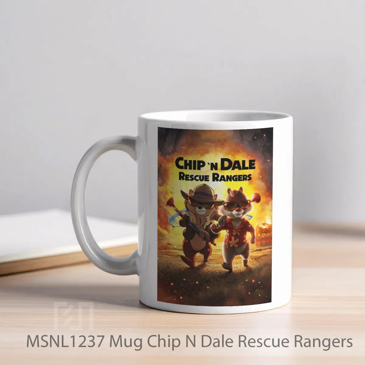 Mug Chip N Dale Rescue Rangers Gelas Keramik Tema Film MSNL1237 - Tampak Kiri