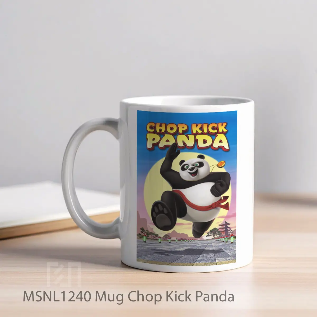 Mug Chop Kick Panda Gelas Keramik Tema Film MSNL1240 - Tampak Kiri