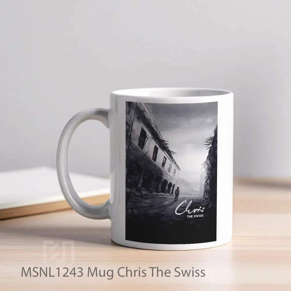 Mug Chris The Swiss Gelas Keramik Tema Film MSNL1243 - Tampak Kiri