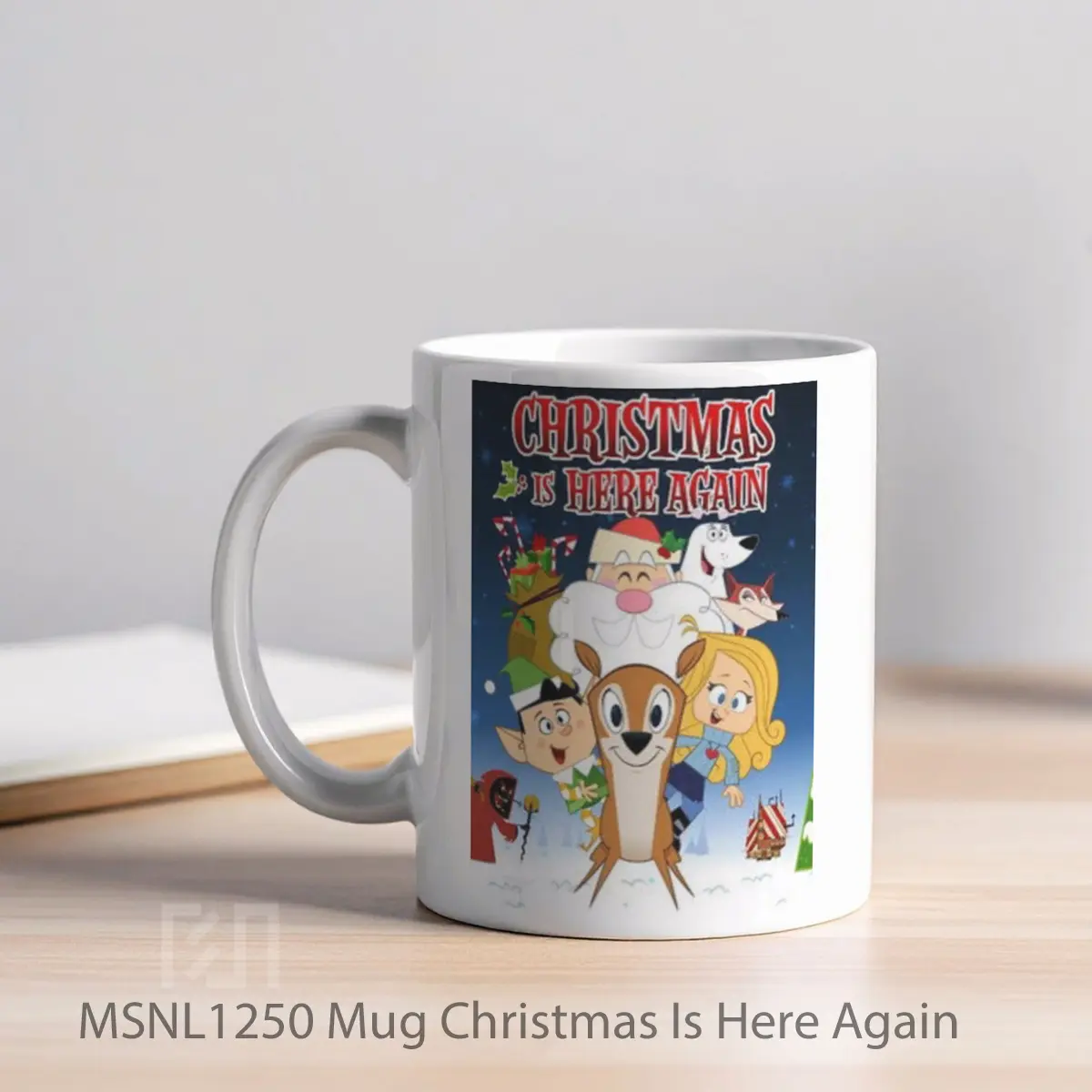 Mug Christmas Is Here Again Gelas Keramik Tema Film MSNL1250 - Tampak Kiri