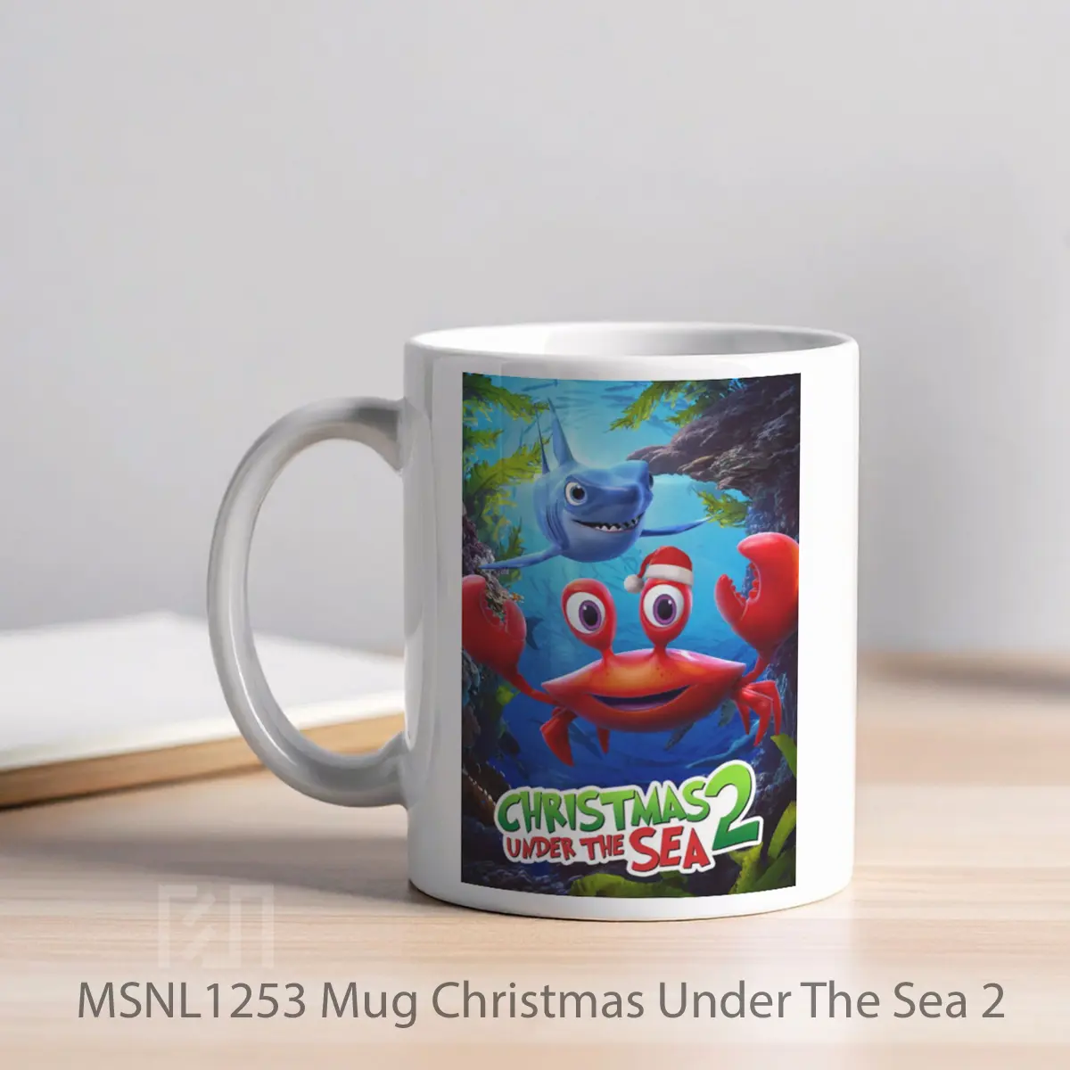 Mug Christmas Under The Sea 2 Gelas Keramik Tema Film MSNL1253 - Tampak Kiri