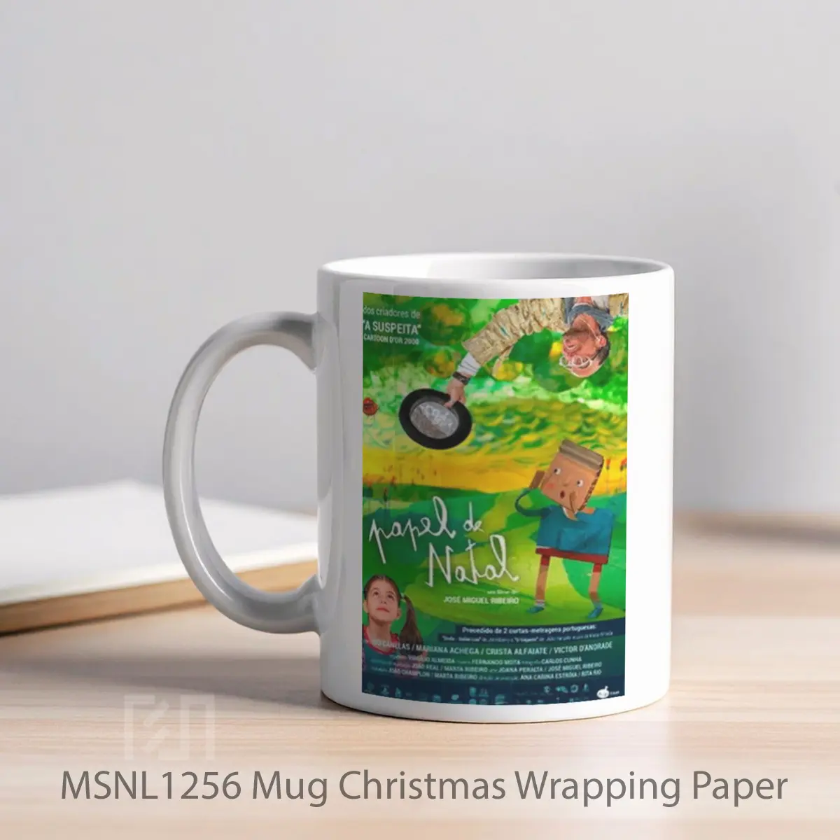 Mug Christmas Wrapping Paper Gelas Keramik Tema Film MSNL1256 - Tampak Kiri