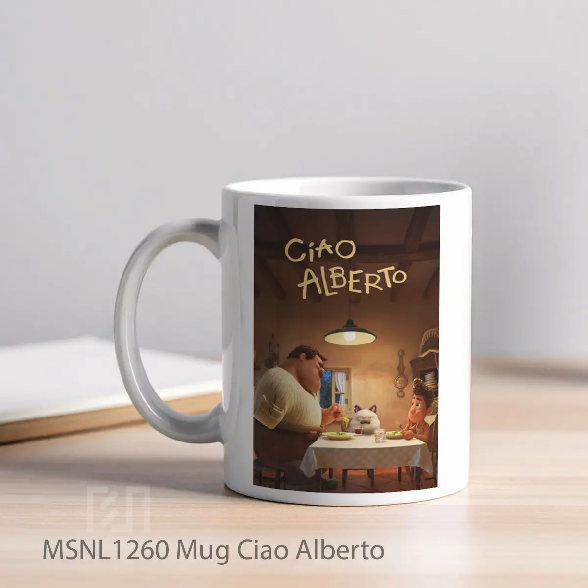 Mug Ciao Alberto Gelas Keramik Tema Film MSNL1260 - Tampak Kiri