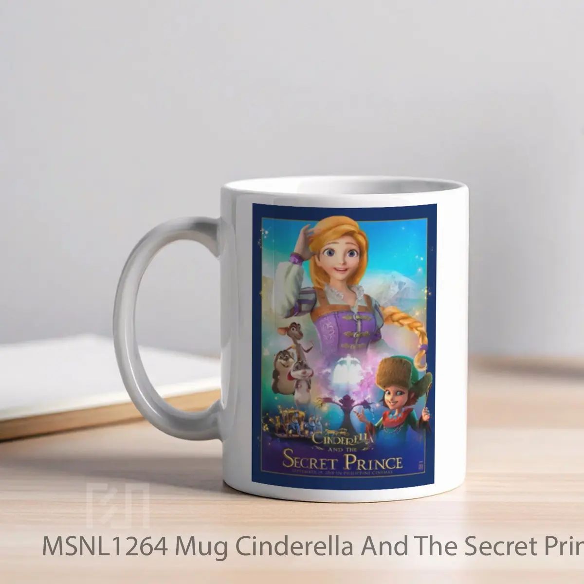 Mug Cinderella And The Secret Prince Gelas Keramik Tema Film MSNL1264 - Tampak Kiri