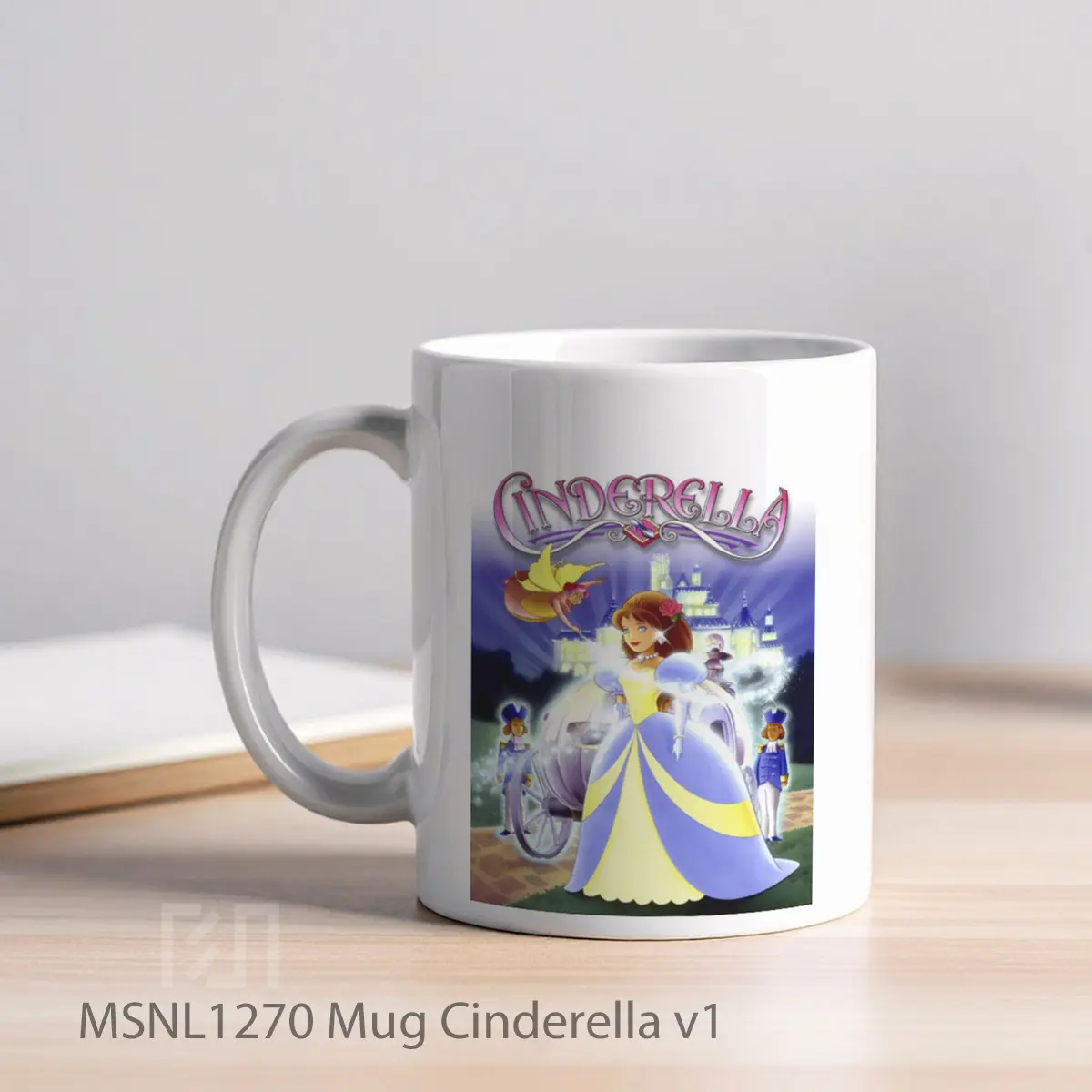 Mug Cinderella V1 Gelas Keramik Tema Film MSNL1270 - Tampak Kiri