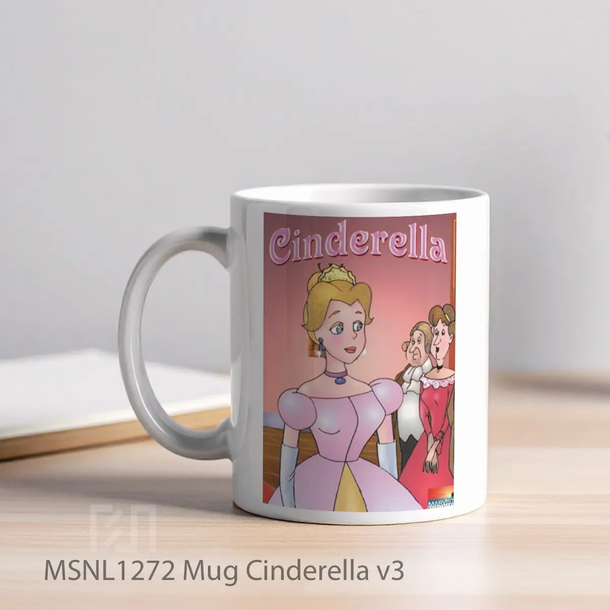 Mug Cinderella V3 Gelas Keramik Tema Film MSNL1272 - Tampak Kiri