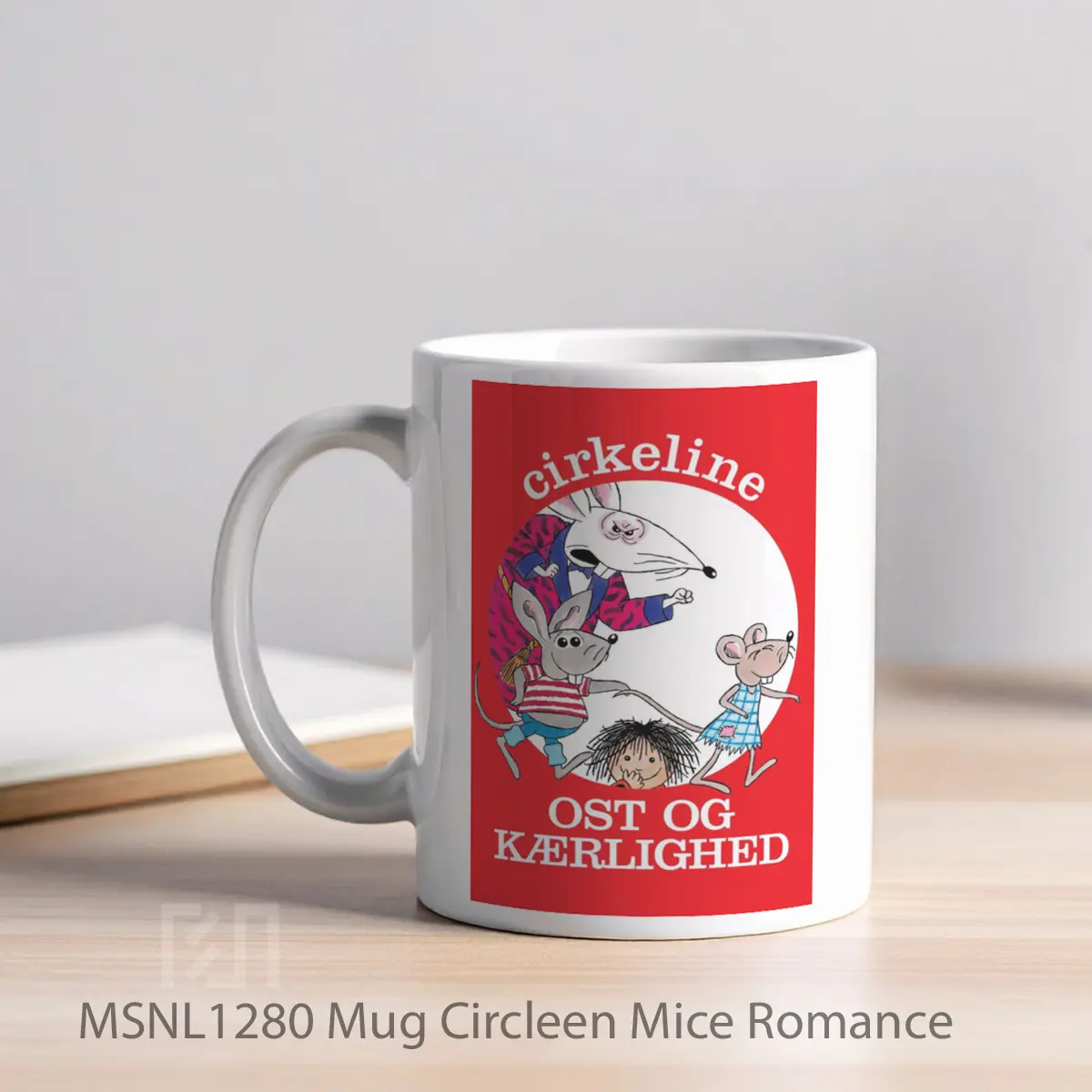 Mug Circleen Mice Romance Gelas Keramik Tema Film MSNL1280 - Tampak Kiri