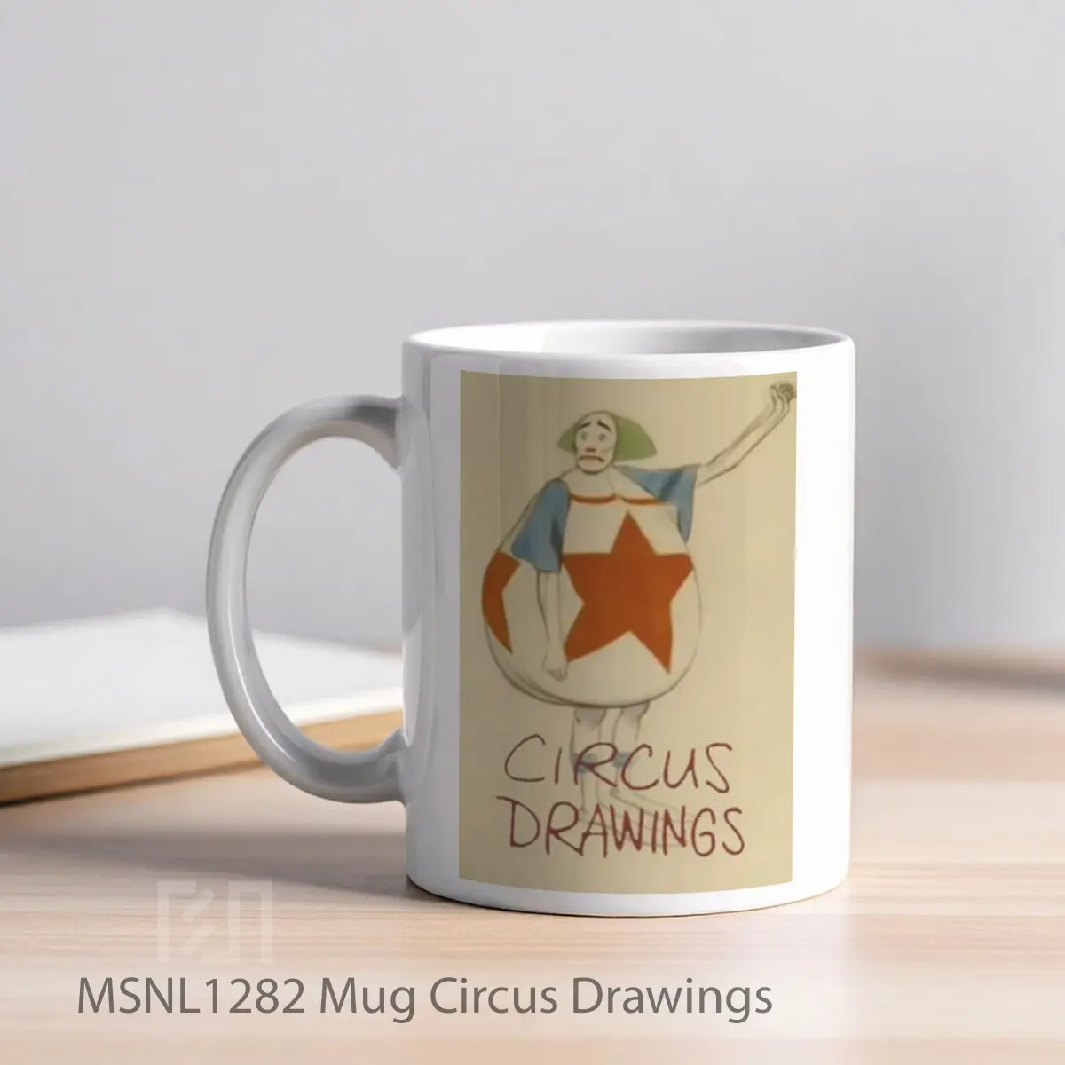 Mug Circus Drawings Gelas Keramik Tema Film MSNL1282 - Tampak Kiri