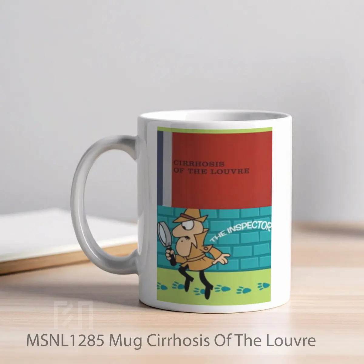 Mug Cirrhosis Of The Louvre Gelas Keramik Tema Film MSNL1285 - Tampak Kiri
