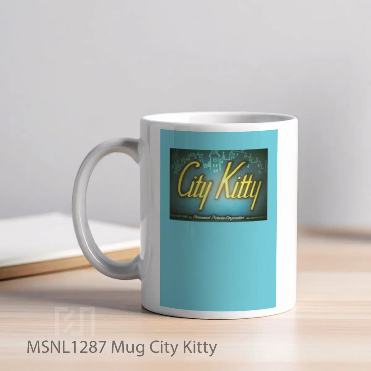 Mug City Kitty Gelas Keramik Tema Film MSNL1287 - Tampak Kiri