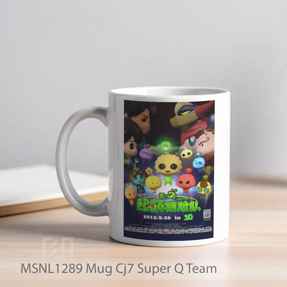 Mug Cj7 Super Q Team Gelas Keramik Tema Film MSNL1289 - Tampak Kiri