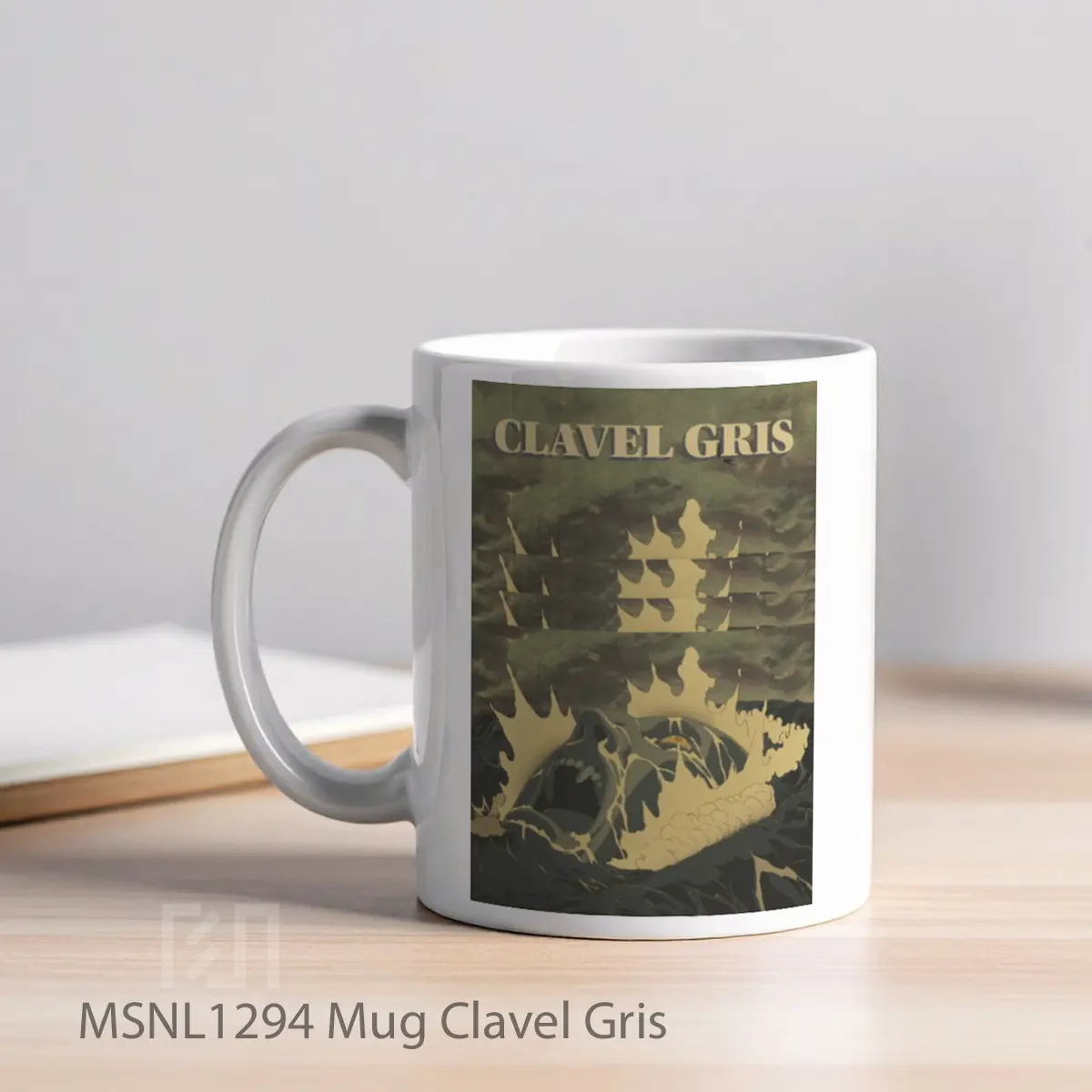 Mug Clavel Gris Gelas Keramik Tema Film MSNL1294 - Tampak Kiri