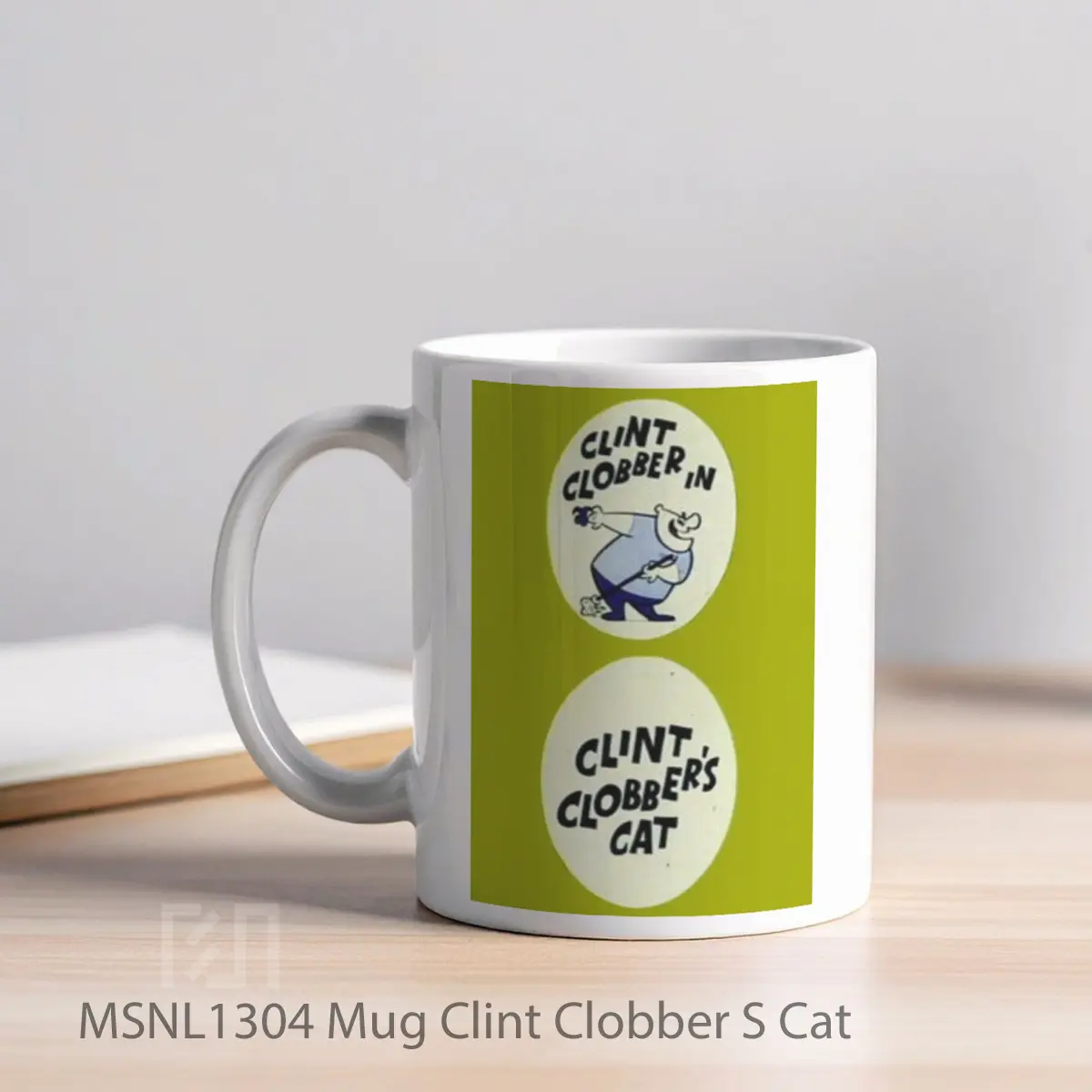 Mug Clint Clobber S Cat Gelas Keramik Tema Film MSNL1304 - Tampak Kiri