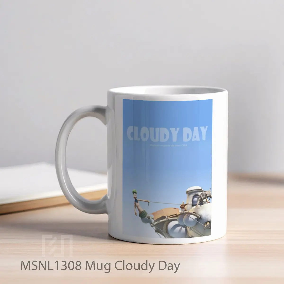 Mug Cloudy Day Gelas Keramik Tema Film MSNL1308 - Tampak Kiri