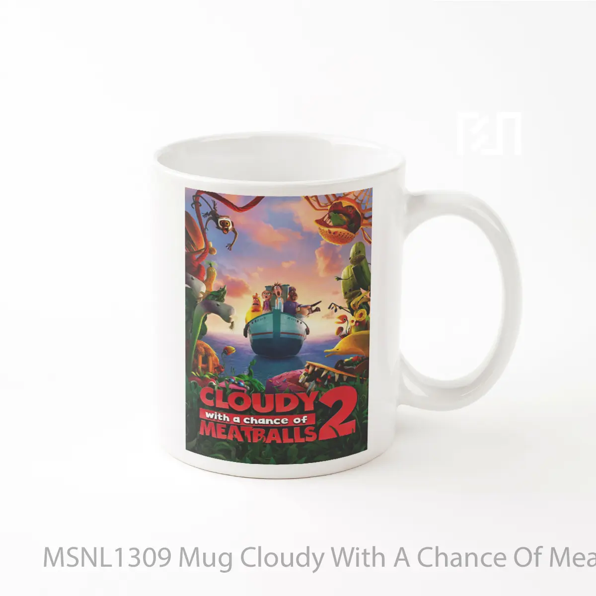 Mug Cloudy With A Chance Of Meatballs 2 Gelas Keramik Tema Film MSNL1309