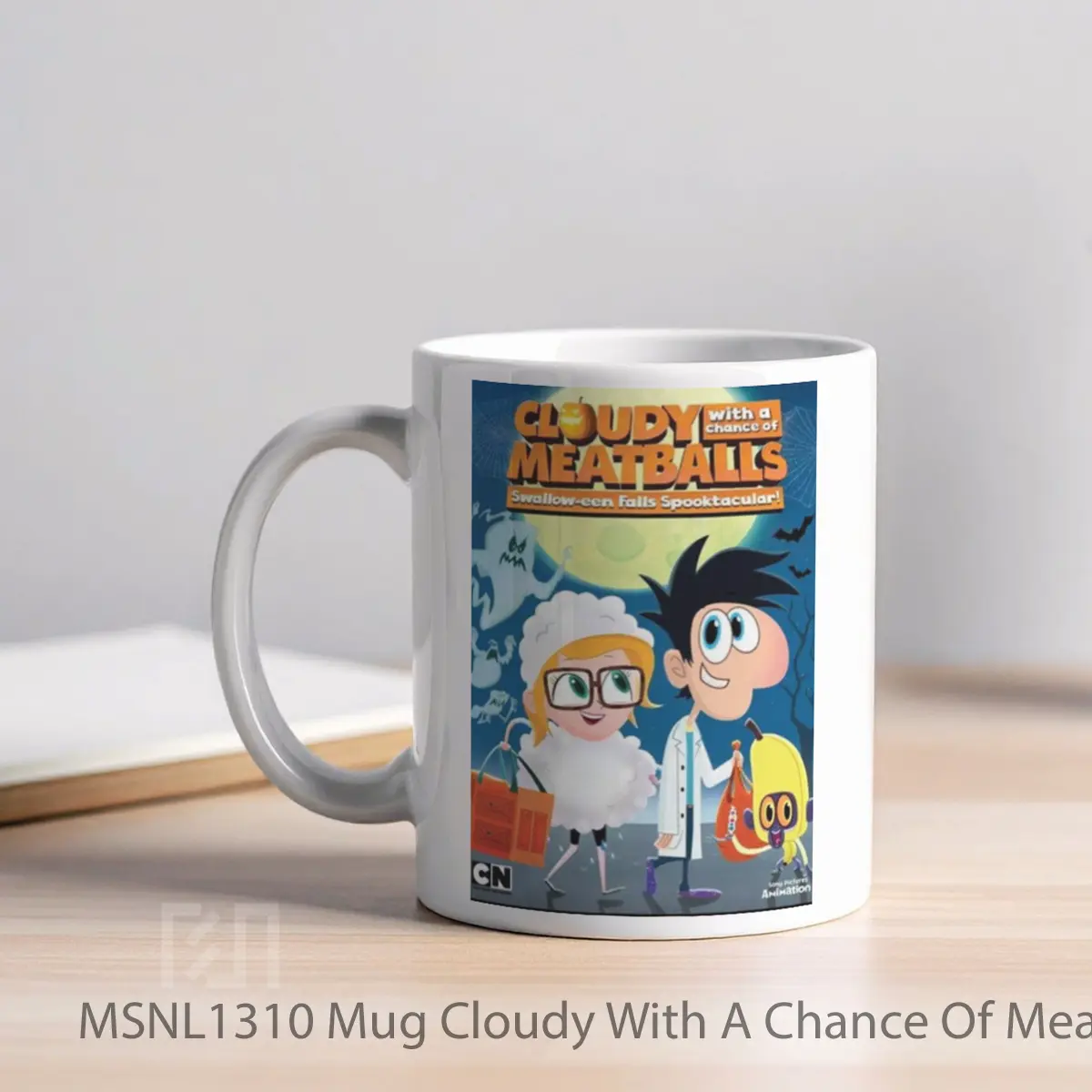 Mug Cloudy With A Chance Of Meatballs Swallow Een Falls Spooktacular Gelas Keramik Tema Film MSNL1310 - Tampak Kiri