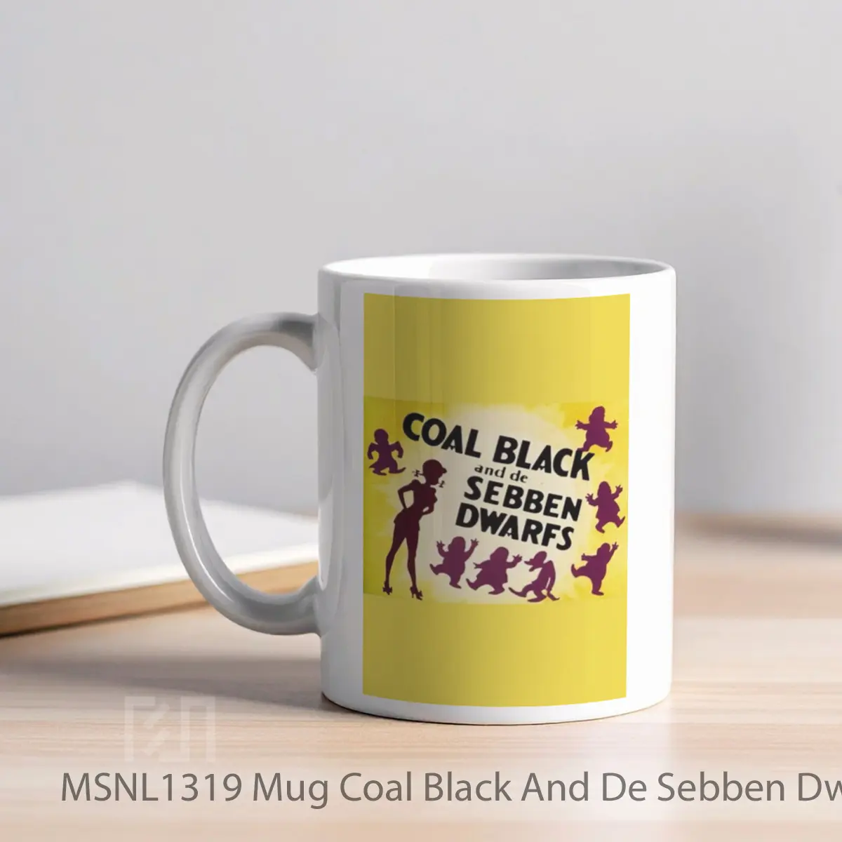 Mug Coal Black And De Sebben Dwarfs Gelas Keramik Tema Film MSNL1319 - Tampak Kiri
