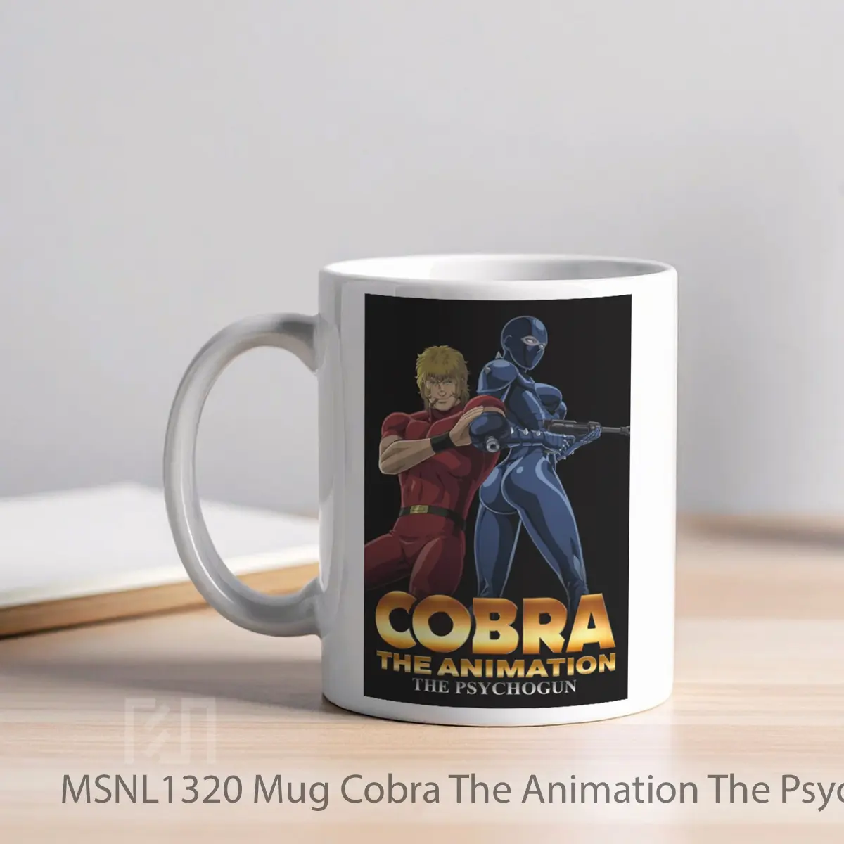 Mug Cobra The Animation The Psycho Gun Gelas Keramik Tema Film MSNL1320 - Tampak Kiri