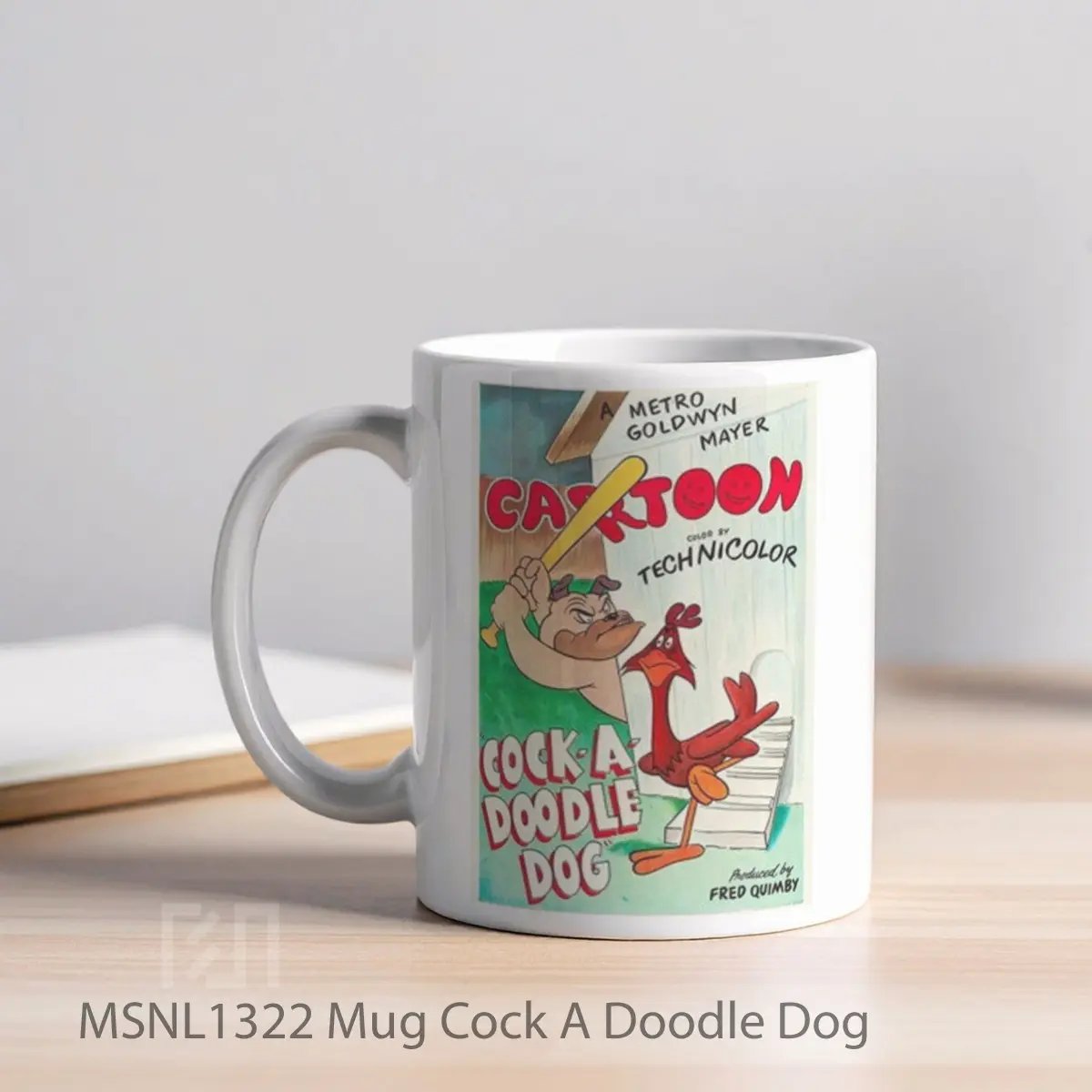 Mug Cock A Doodle Dog Gelas Keramik Tema Film MSNL1322 - Tampak Kiri
