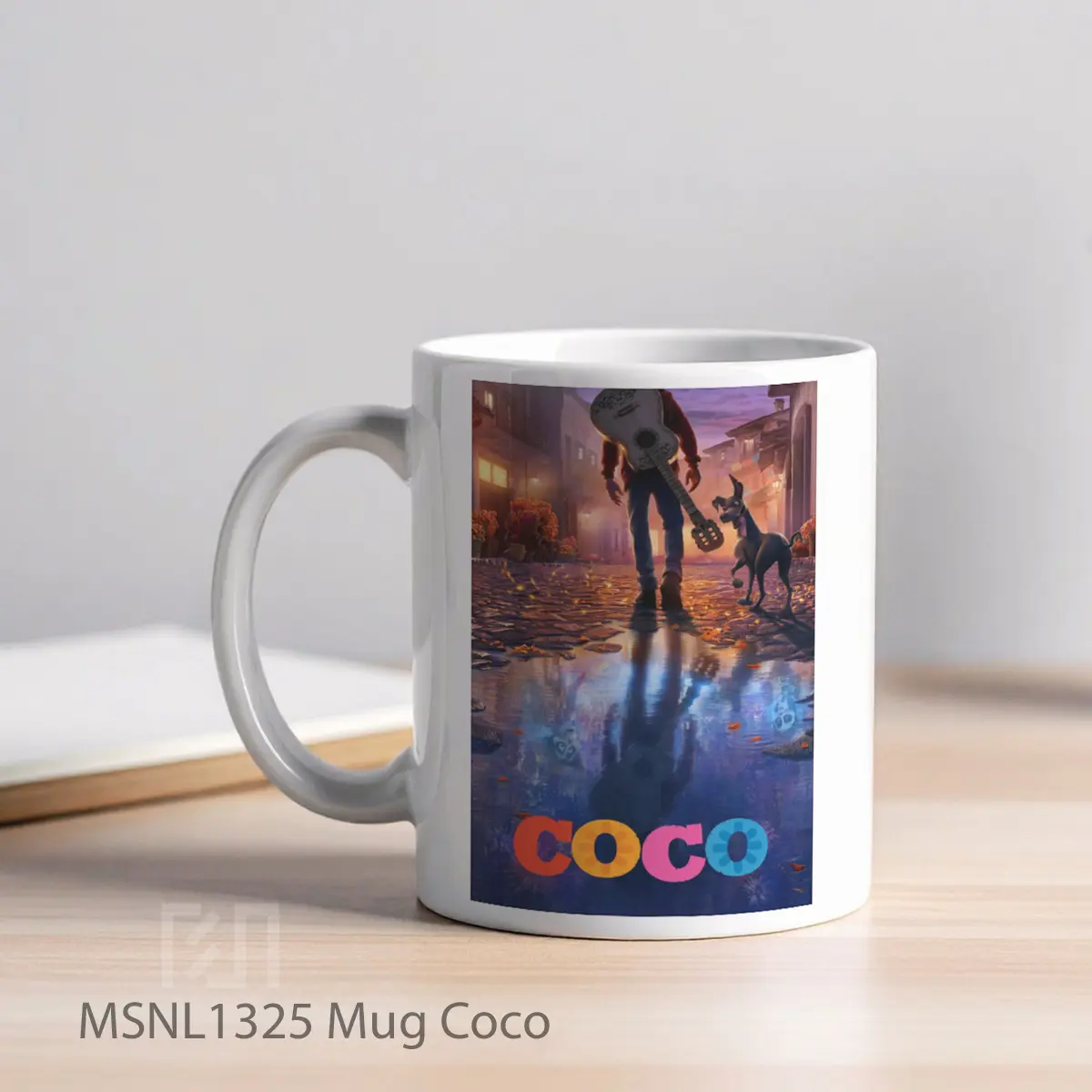 Mug Coco Gelas Keramik Tema Film MSNL1325 - Tampak Kiri