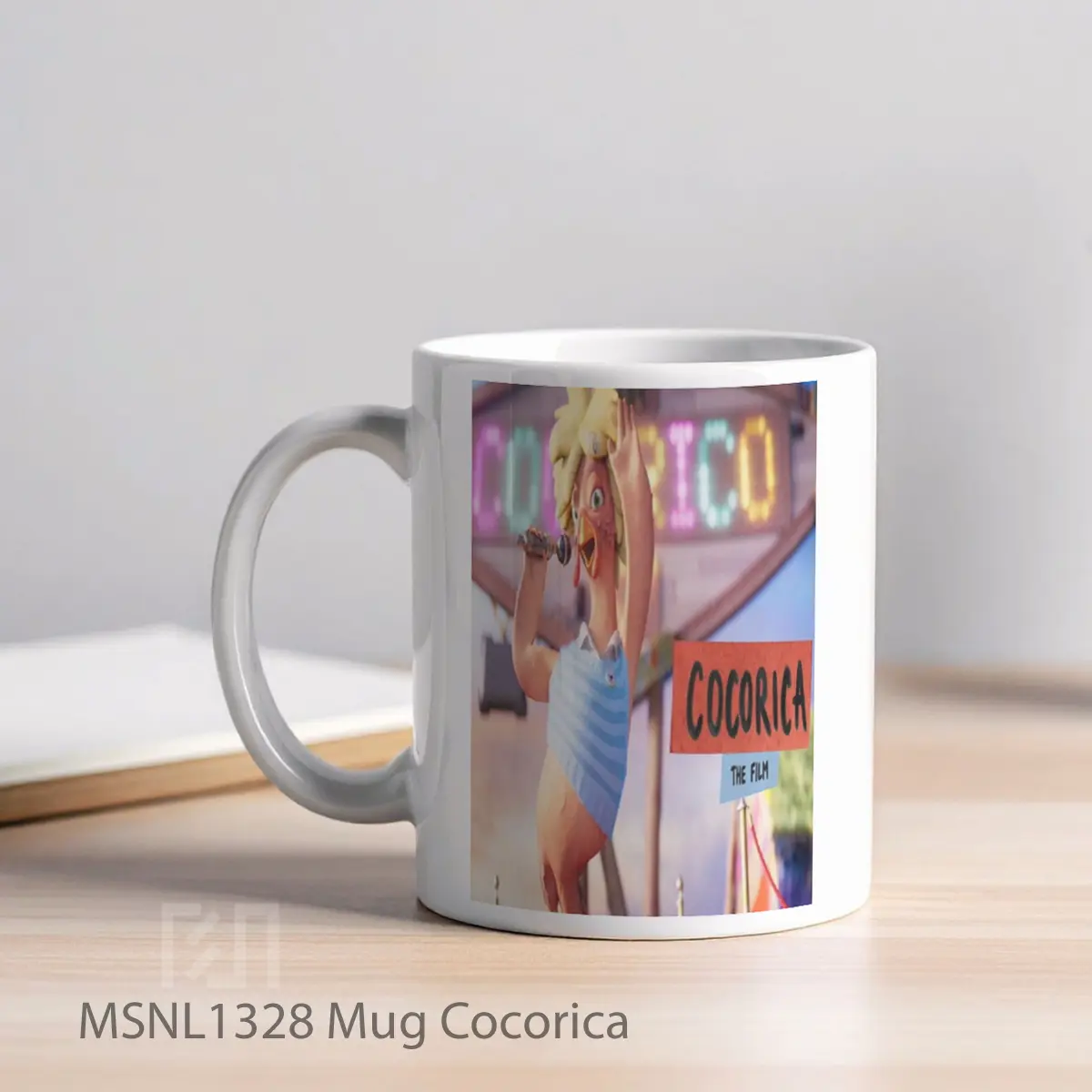 Mug Cocorica Gelas Keramik Tema Film MSNL1328 - Tampak Kiri